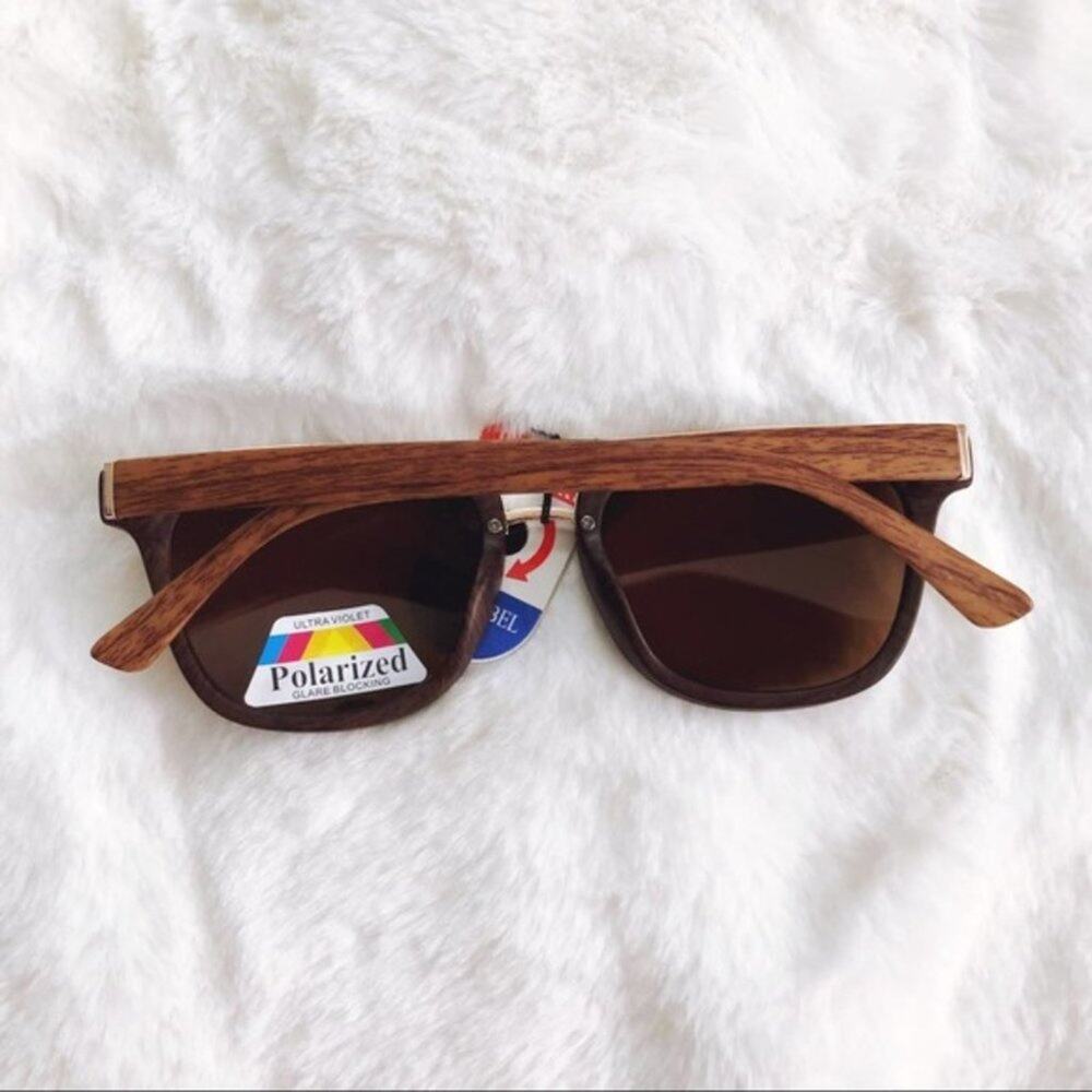 Lyle Dark Brown Wooden Polarized Sunglasses - Picture 9 of 9